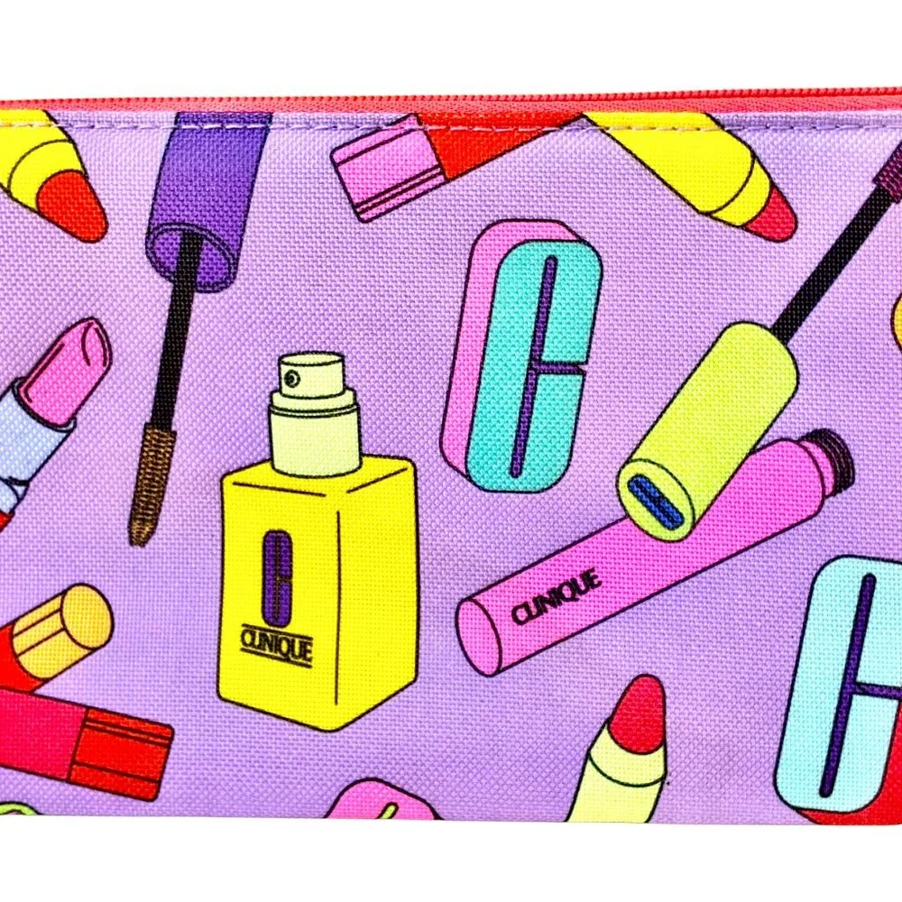 CLINIQUE Makeup Bag Zipper Pouch Lot of 2 Bags New